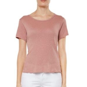 JBrand Mauve Linen Short Sleeve T-Shirt